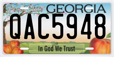 GA license plate QAC5948