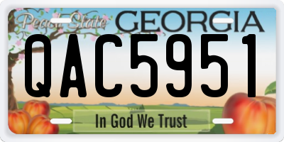 GA license plate QAC5951