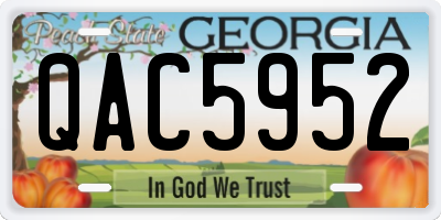 GA license plate QAC5952