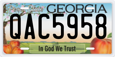 GA license plate QAC5958