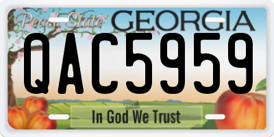 GA license plate QAC5959