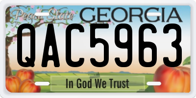 GA license plate QAC5963