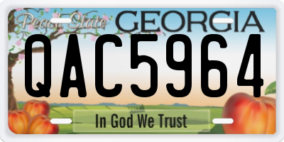 GA license plate QAC5964
