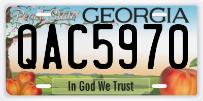 GA license plate QAC5970