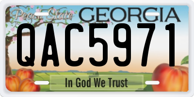 GA license plate QAC5971