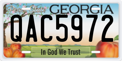 GA license plate QAC5972