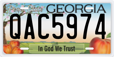 GA license plate QAC5974