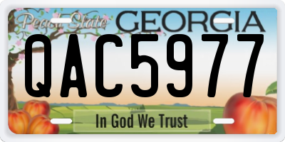 GA license plate QAC5977