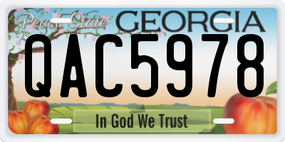 GA license plate QAC5978