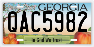 GA license plate QAC5982