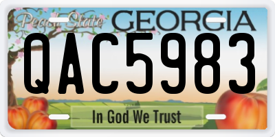 GA license plate QAC5983