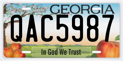 GA license plate QAC5987