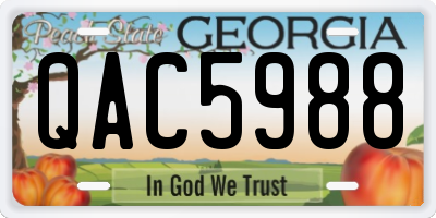 GA license plate QAC5988
