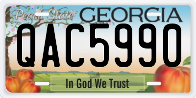 GA license plate QAC5990