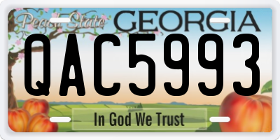 GA license plate QAC5993