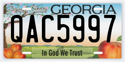 GA license plate QAC5997