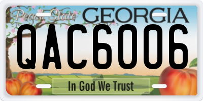 GA license plate QAC6006