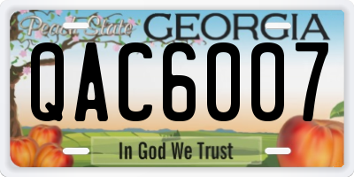 GA license plate QAC6007