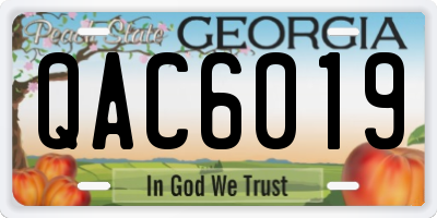 GA license plate QAC6019