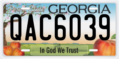 GA license plate QAC6039