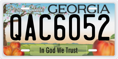GA license plate QAC6052