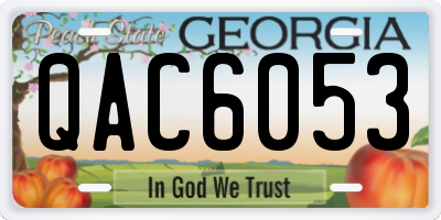 GA license plate QAC6053