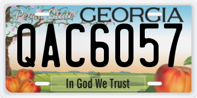 GA license plate QAC6057