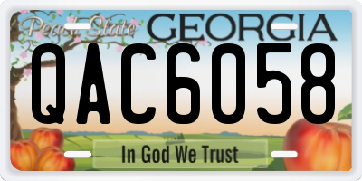 GA license plate QAC6058