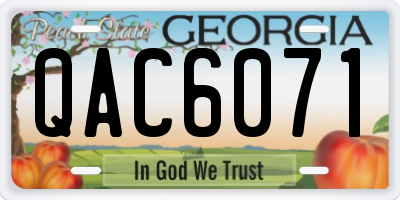 GA license plate QAC6071