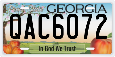 GA license plate QAC6072