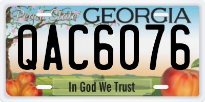 GA license plate QAC6076