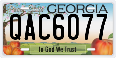 GA license plate QAC6077