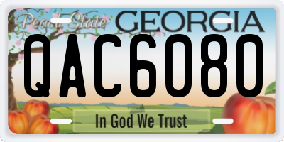 GA license plate QAC6080
