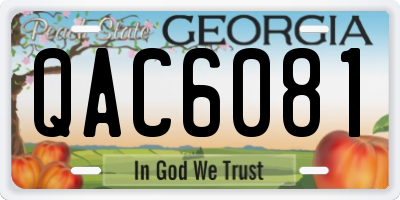 GA license plate QAC6081