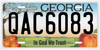 GA license plate QAC6083