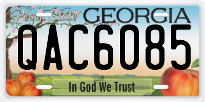 GA license plate QAC6085