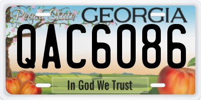 GA license plate QAC6086
