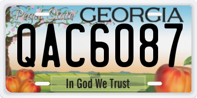 GA license plate QAC6087