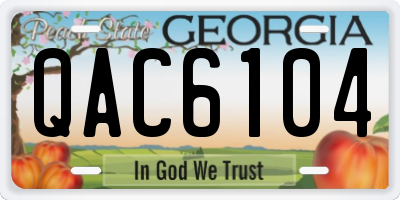 GA license plate QAC6104