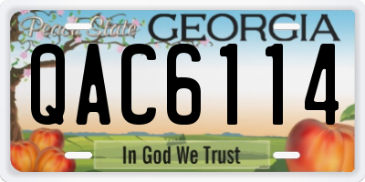 GA license plate QAC6114
