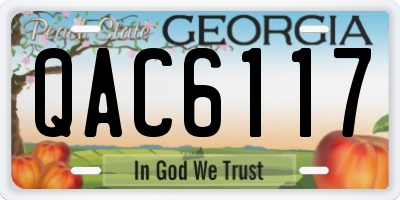 GA license plate QAC6117