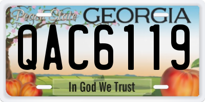 GA license plate QAC6119