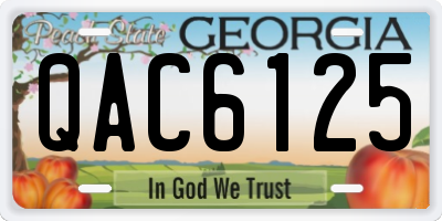 GA license plate QAC6125