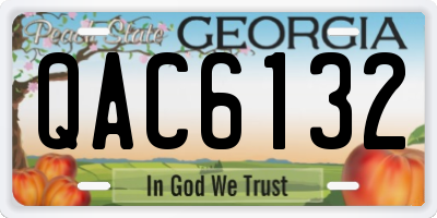 GA license plate QAC6132