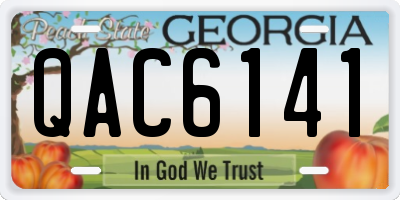 GA license plate QAC6141