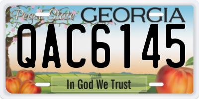 GA license plate QAC6145