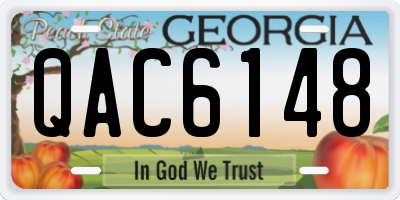 GA license plate QAC6148