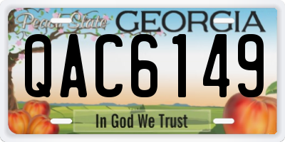GA license plate QAC6149