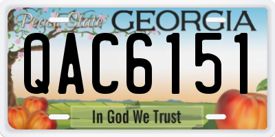 GA license plate QAC6151