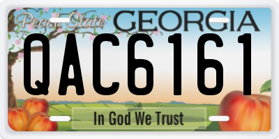 GA license plate QAC6161